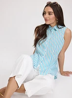 Striped Sleeveless Blouse