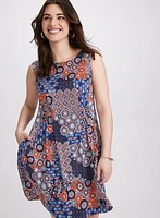 Geometric Tile Print Dress