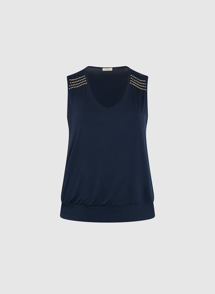 Sleeveless Beaded Top