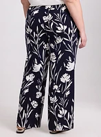 Wide-Leg Floral Print Pants