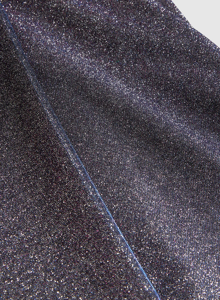 Metallic High Slit Dress