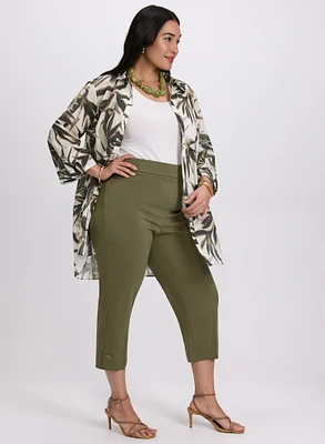 Capri à enfiler et blouse à motif feuilles