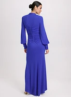 Ruched Crepe Dress