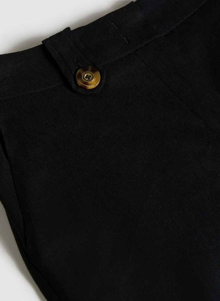 Short en mélange de lin extensible