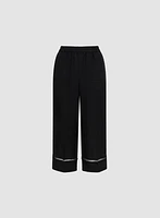 Wide Leg Linen-Blend Capris