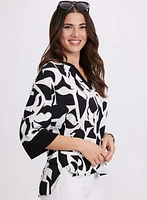Printed Elbow Sleeve Top