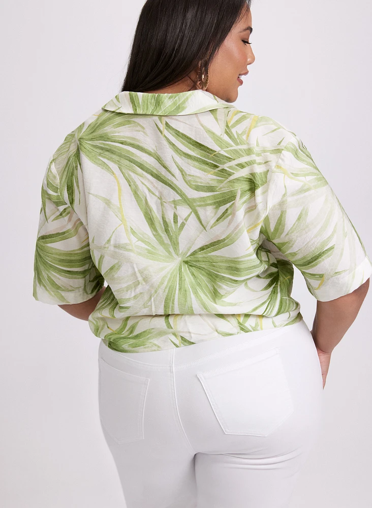 Palm Print Blouse