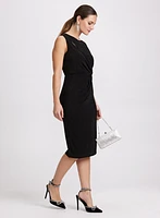 Twist-Front Glitter Knit Dress