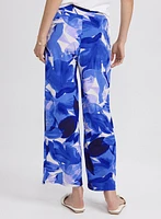 Olivia Leaf Print Wide-Leg Pants