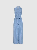 Striped Wide-Leg Jumpsuit