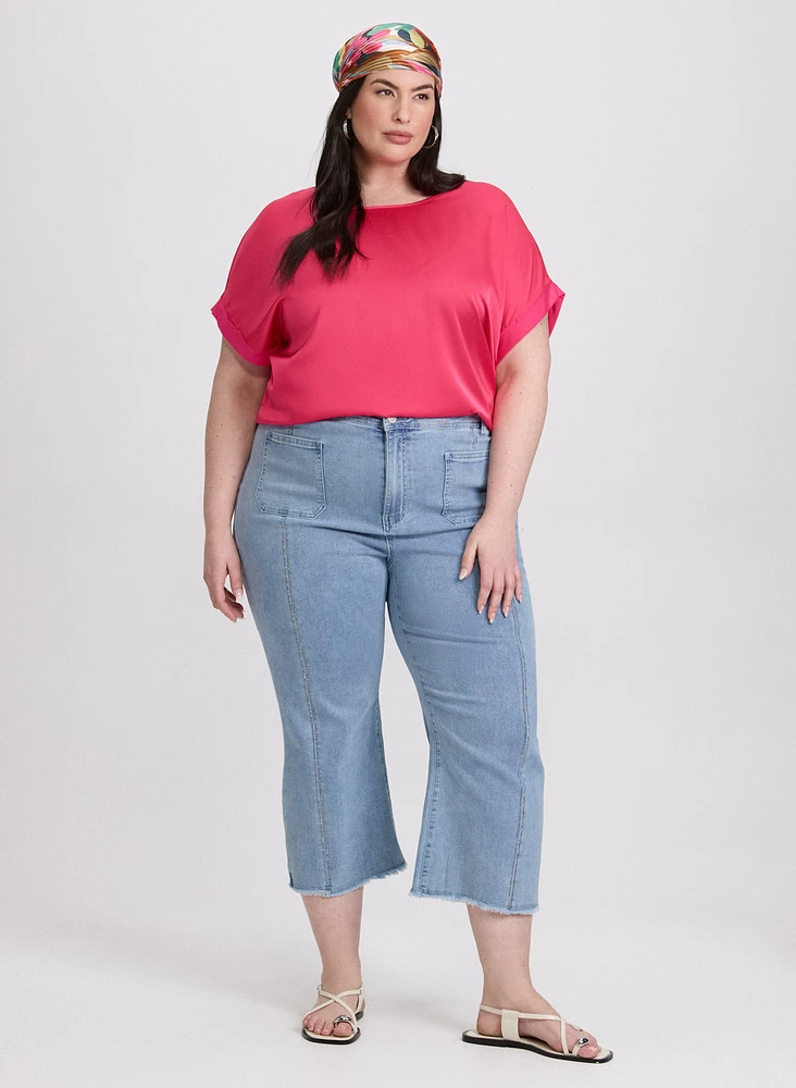 Satin Drop Shoulder Top
