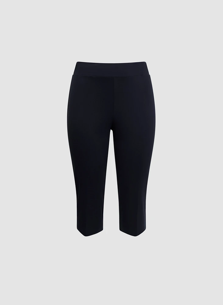 Slit Detail Straight Leg Capris