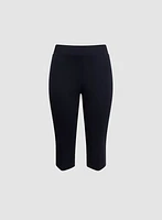 Slit Detail Straight Leg Capris