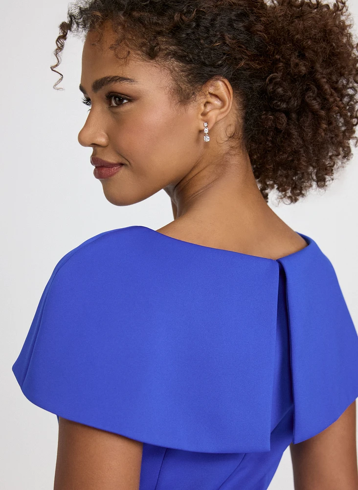 Embellished Capelet Sleeve Dress