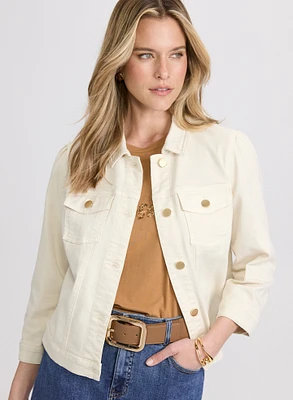 Puff Sleeve Denim Jacket
