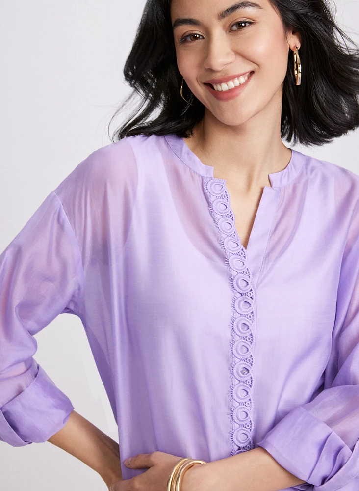 Embroidered Trim Blouse