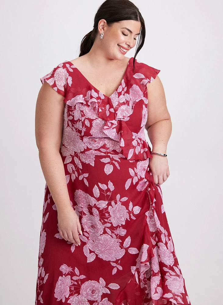 Ruffled Floral Dress