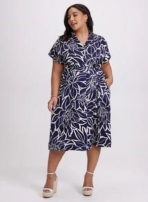 Floral Collar Day Dress