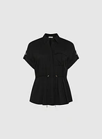 Drawstring Waist Blouse