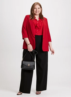 Shawl Collar Jacket & Wide Leg Cargo Pants
