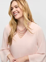 Flared Sleeve Chiffon Blouse