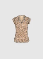 Paisley Print Cap Sleeve Blouse