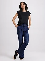 Metallic Button T-Shirt
