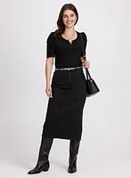 Puff Sleeve V-Neck Blouse