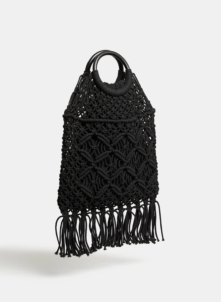 Fringed Macramé Bag