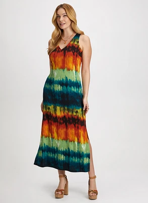 Abstract Print Maxi Dress
