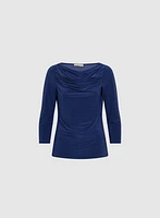 Draped Boat Neck Top