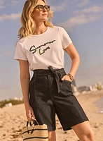 Wide-Leg Jean Shorts