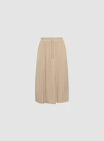 Smocked Waist Satin Maxi Skirt