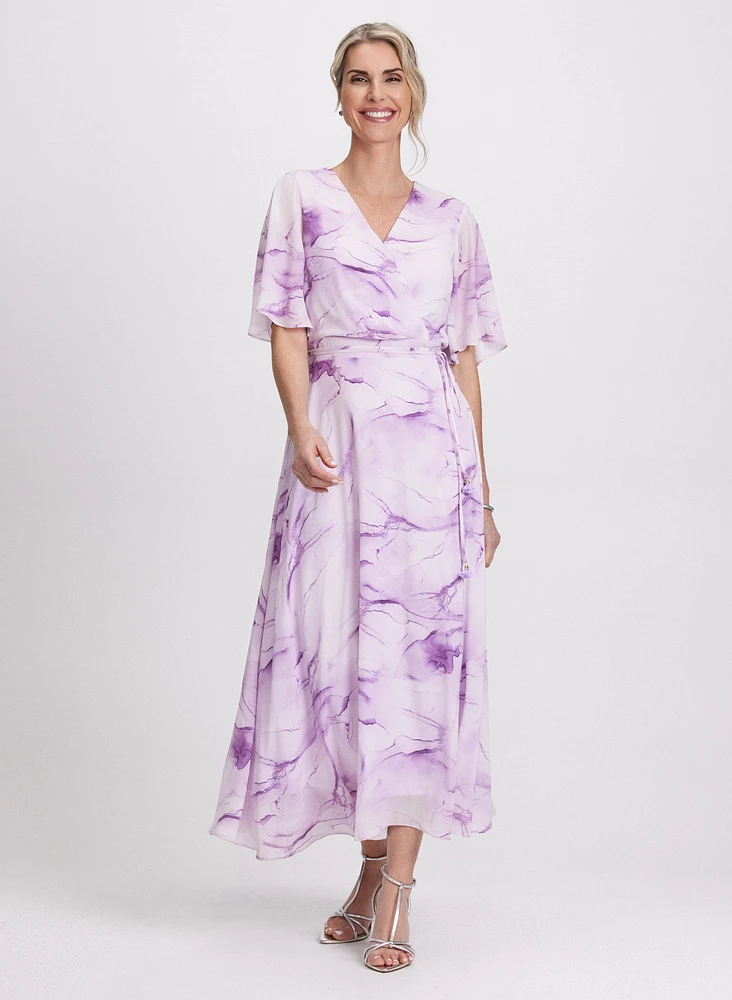 Marbled Chiffon Dress