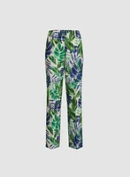 Palm Print Wide Leg Pants