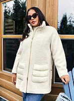Mixed Puffer Wool-Blend Coat