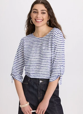 Stripe 3/4 Sleeve Top