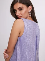 Metallic Pleated Dress