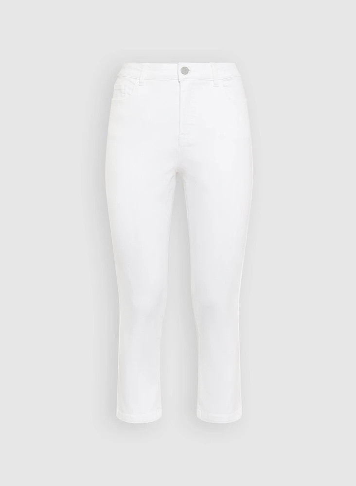 Crochet Trim Denim Capris