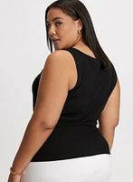 Lace-Up Ribbed Tank