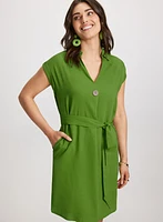Robe en lin à col chemisier