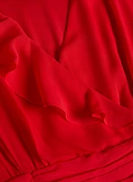 Asymmetric Ruffle Front Dress