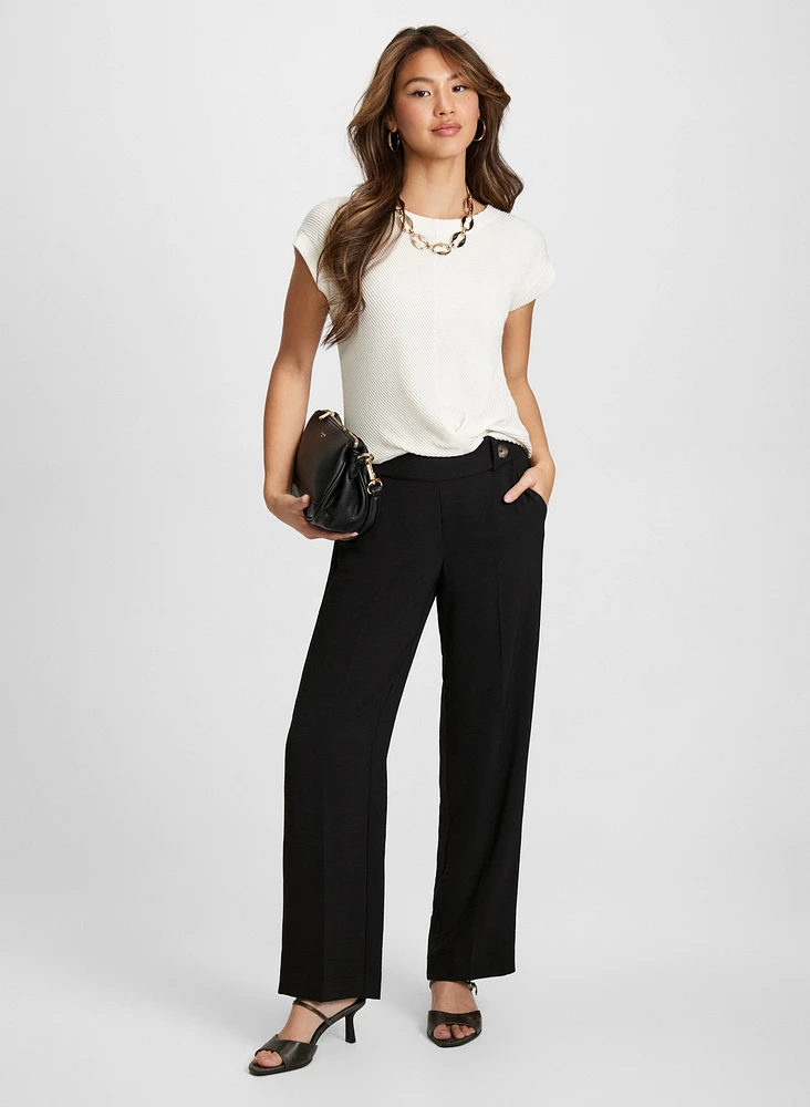 Knotted Cap-Sleeve Top