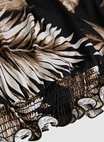 Tropical Ruched Waist Top
