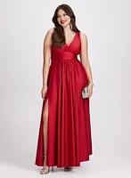 Sleeveless Plunging Neckline Dress