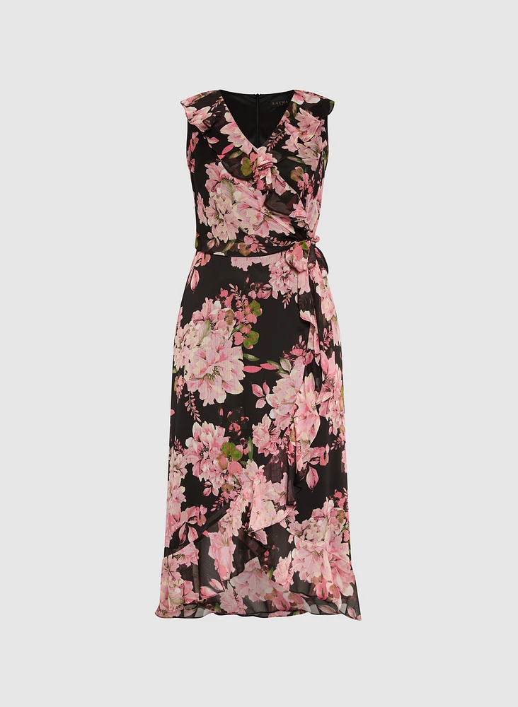 Robe florale en chiffon