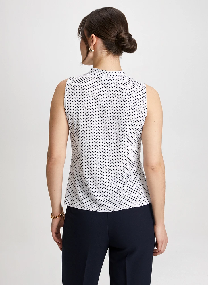 Dot Motif Sleeveless Top