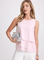 Tiered Rhinestone Trim Blouse
