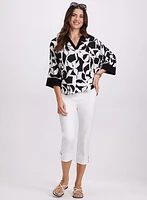 Printed Elbow Sleeve Top