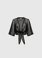 Boléro noué à l'avant en tricot ajouré